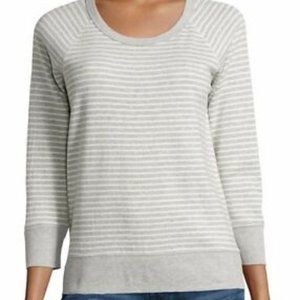 James Perse Striped Boatneck Pullover